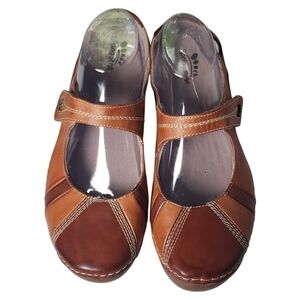 Spring Step Kingston Leather Mary Jane Flat Open Colorblock Gorp Walking Sandal